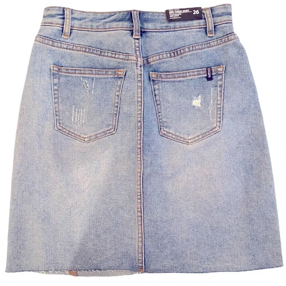 BUFFALO Summer Fling Cool Girl Distressed Denim Skirt 25
